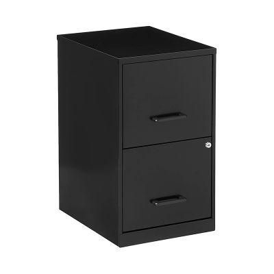 Black Deep 2-Drawer File Cabinet for Home Office