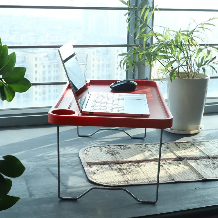 Foldable Computer Desk with Cup Holder and Metal Legs Office Desk a Must-Have for Lazy People