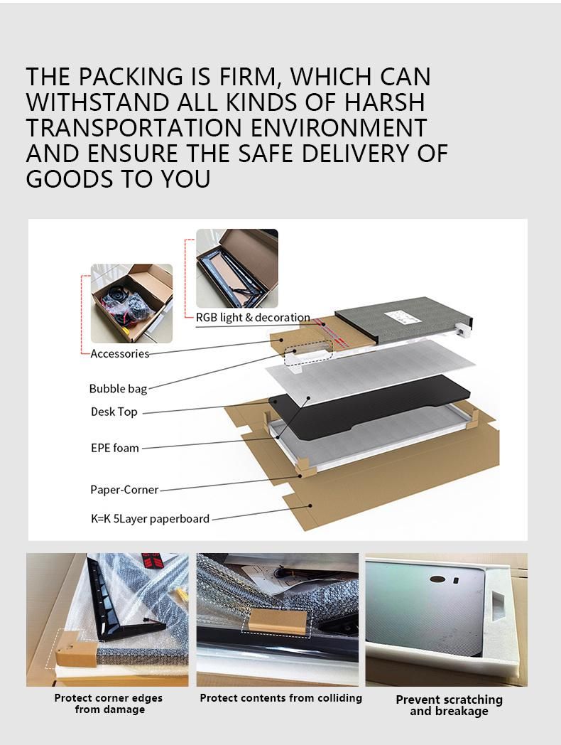 Aor Esports Customizes Furniture Bedroom RGB LED Light Dormitory Desktop Student Laptop Study Computer Table Gamer Competitive Chair Gaming Desk for Home Office