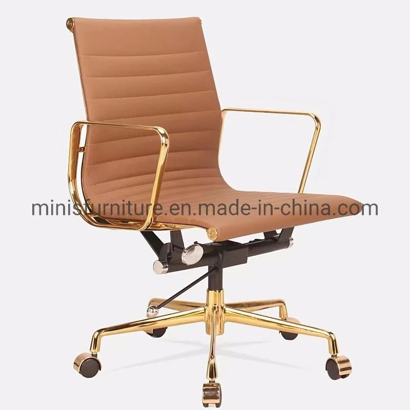 (MN-OC283) Unique Design Office Rotary Brown Leather Visitor Chair Furniture