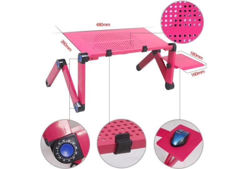 Flexible Adjustable Computer Stainless Steel Folding Laptop Desk