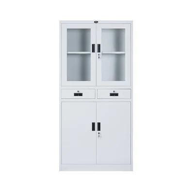 Steel File Cabinet with Glass Doors Used Office Furniture