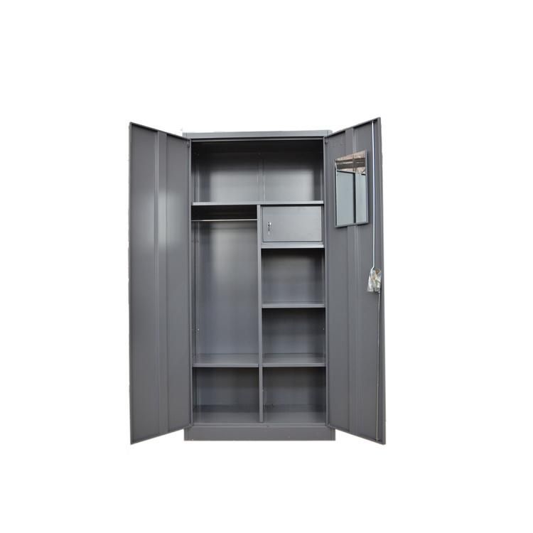 Hot Sale Office Furniture Metal Office 2 Door Cabinet Steel Cupboard with Mirror
