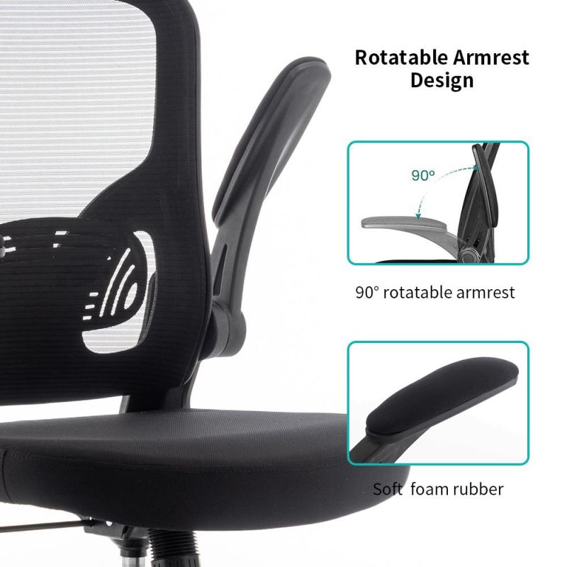 Home and Office Furniture Chair Wholesale New Swivel Ergonomic Mesh Swivel Computer Executive Office Chairs with Headrest and Flip up Armrest