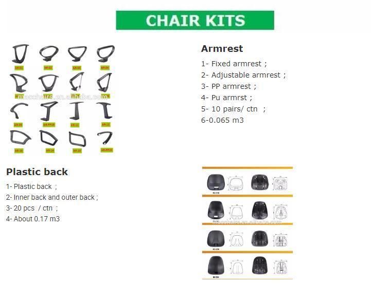 Fabric Office Staff Chair Parts Plastic Chair Kits