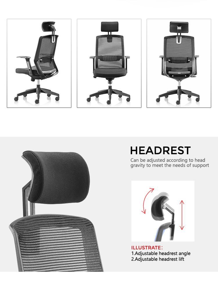 Comfortable MID-Back Swivel Ergonomic Fabric Chair Armrest Office Mesh Computer Chair