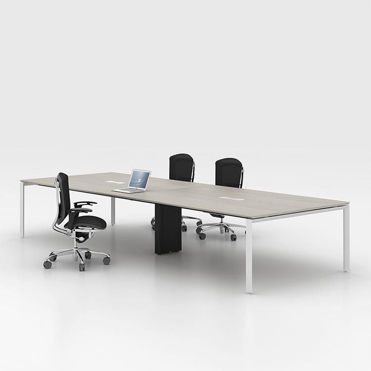 Luxury Boardroom Dining Table Tempered Glass Negotiation Conference Desk