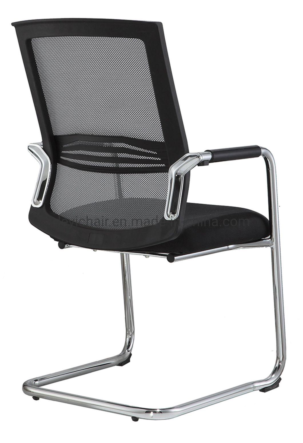 25 Tube 2.0mm Thickness Bow Frame with Armrest High Mesh Back Fabric Seat Conference Chair