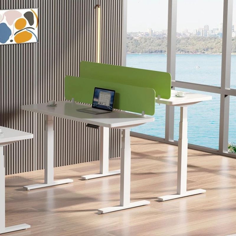 Small Office Table Desk Dual Motor 3 Stages Ergonomic Adjustable Laptop Desk