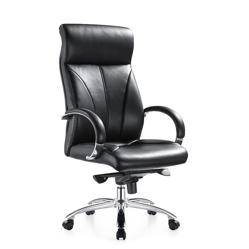 PU Leather Conference Chair Metal Frame Visitor Office Chair with Metal Leg