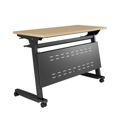 Folding Laptop Table with Wheels Metal Folding Training Flip Top Table
