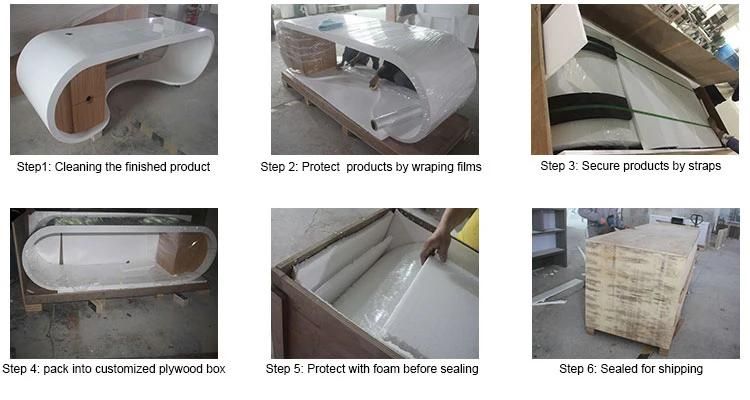 Custom Build Large Size Concable Reception Counter Bank Counter Design