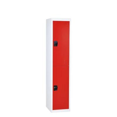 Two Door Steel Locker Home or Gym Use Cupboard Single 2 Tier Lockers Metal Storage Cabinet