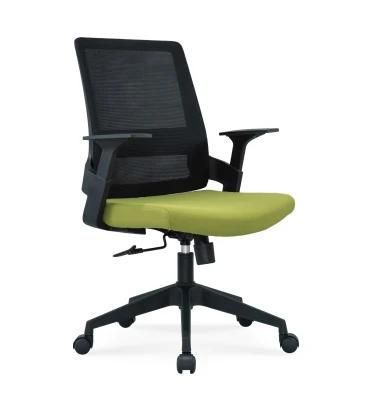 Good Price European Standard En1335 BIFMA Medium Back Staff Modern Fabric Office Swivel Chair