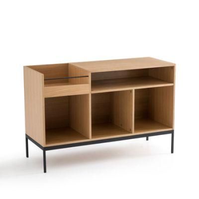 Solid Multifunctional Wooden Bookcase for Storage