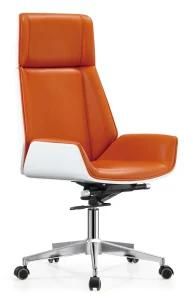 Orange PU Modern Furniture Computer Boss Manager Arm Swivel Leisure Chair