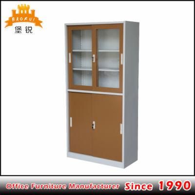 School Storage 2 Glass Door Filing Cabinet Metal Cupboard