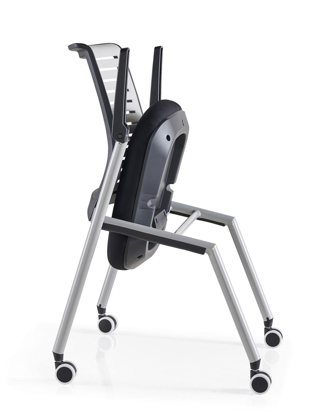 High Quality PP+ Fiber Training Room Chairs Foldable with PU Universal Wheels Training Chairs