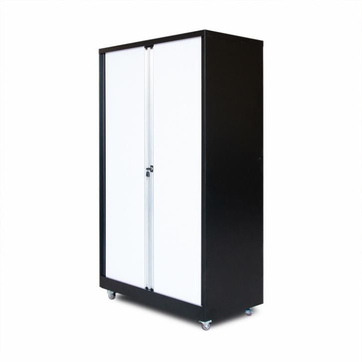 Fas-033 Steel 4 Shelves Plastic Roller File Cupboards Movable Office Tambour Door Cabinet