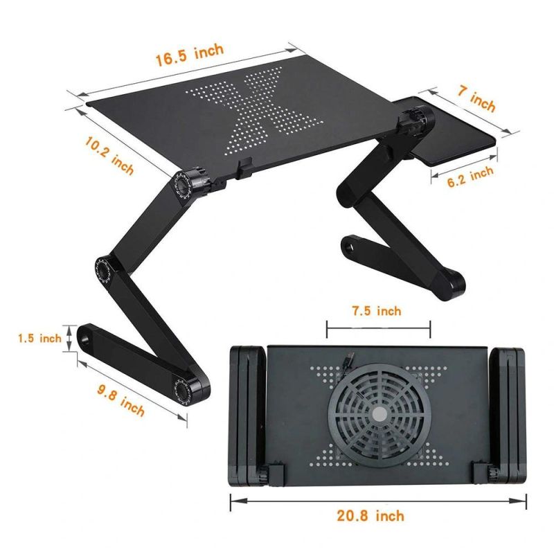 Adjustable Aluminum Laptop Stand Desk Ergonomic Portable TV Bed Desk Tray PC Table