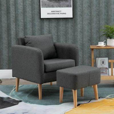 Soft Leisure Sofa Lounge Chair with Footrest
