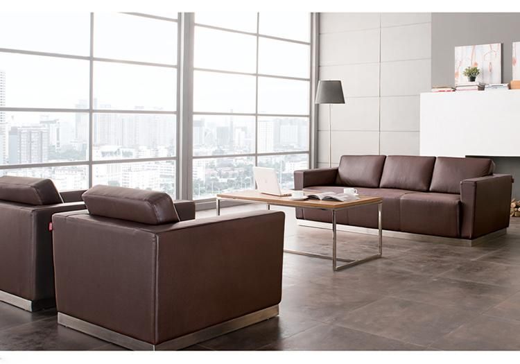 Modern Three Seat Sofa PU Leather Reception Office Sofa