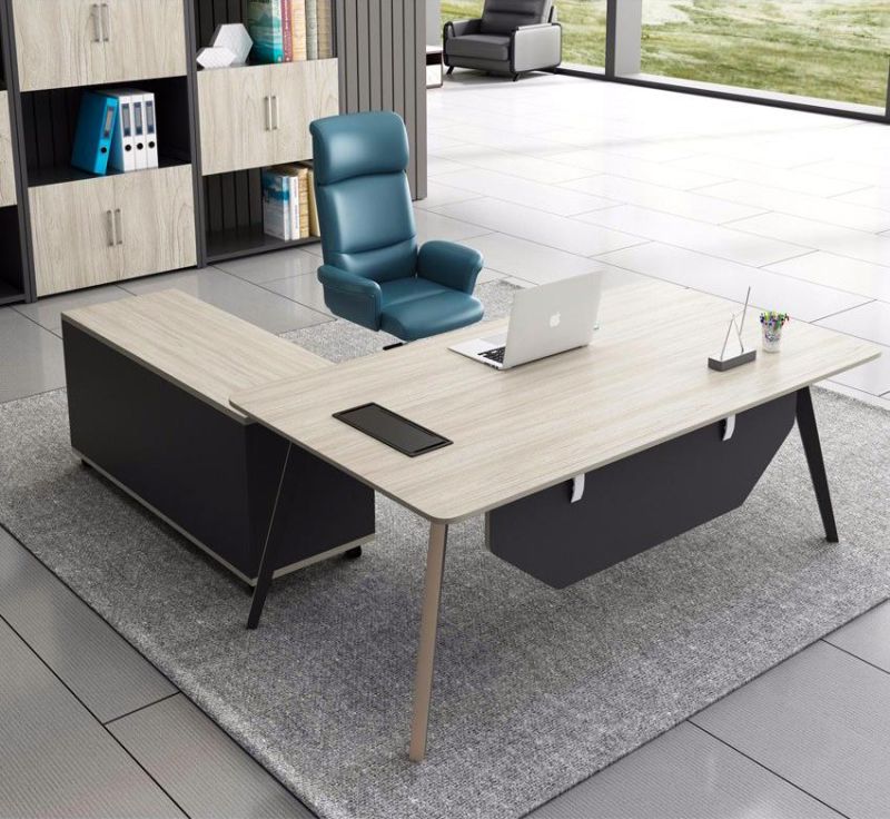 Flexible Modern Melamine Executive Office Desk with Mobile Pedestal