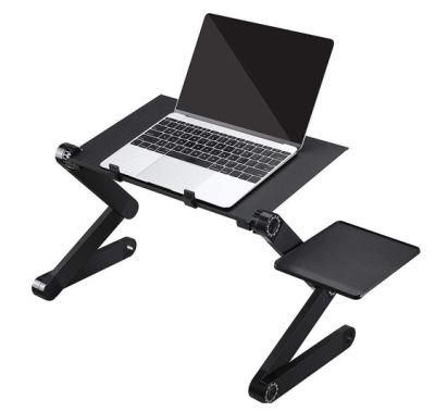 Adjustable Laptop Stand Laptop Desk with CPU Cooling USB Fans for Bed Aluminum Lap Workstation Desk with Mouse Pad Foldable Cook Book Stand
