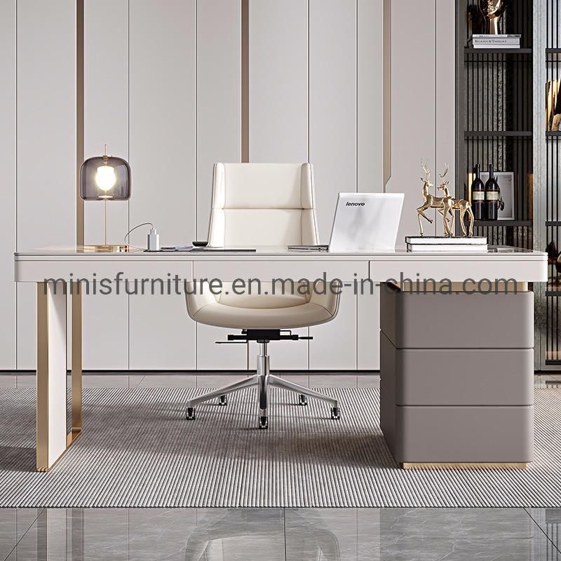 (M-OD1208) Beautiful Office Curved Marble Computer Desk Furniture