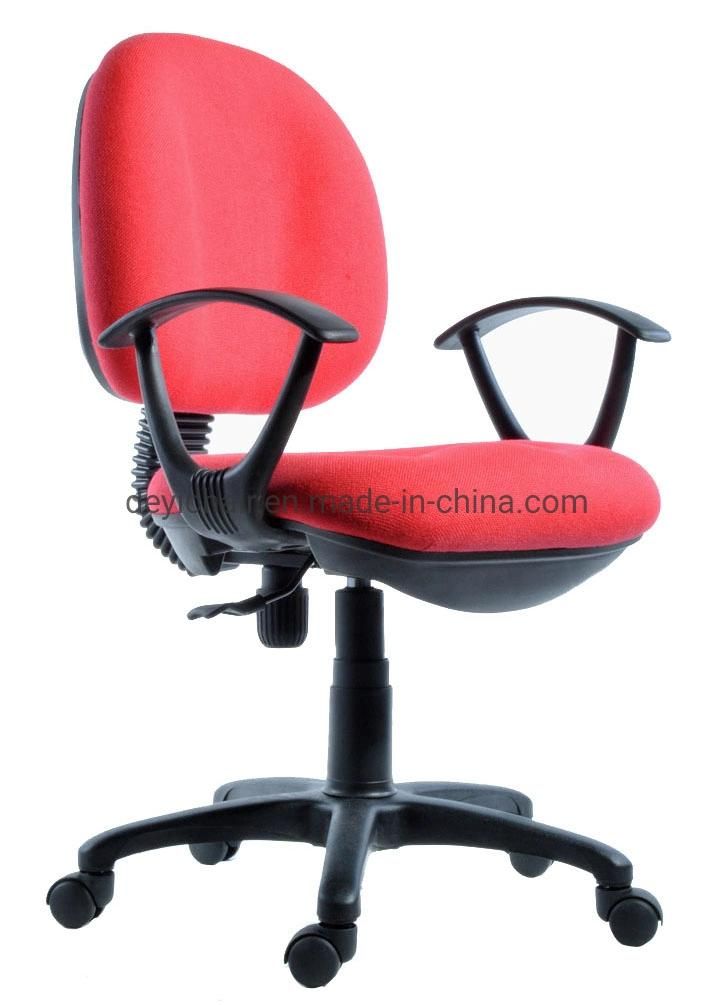 Red Color Small Back Simple Tilting Mechanism with PP Armrest B300mm Nylon Base Office Chair