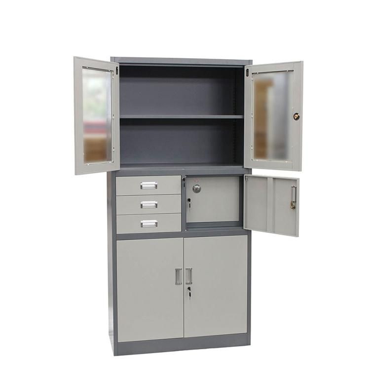 Gdlt Hot Sale Metal Filing Storage Cabinets Office Three Drawers File Cabinet with Safe Box
