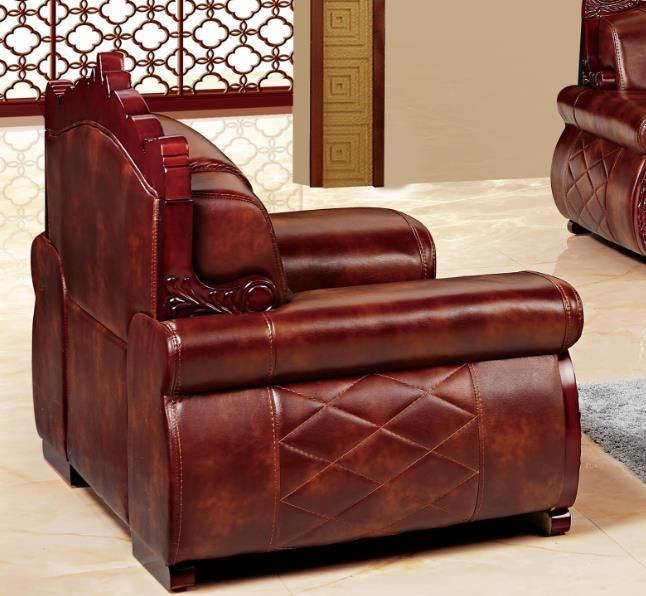 Wholesales Fashionable Genuine Leather Couch Waiting Room Sofa