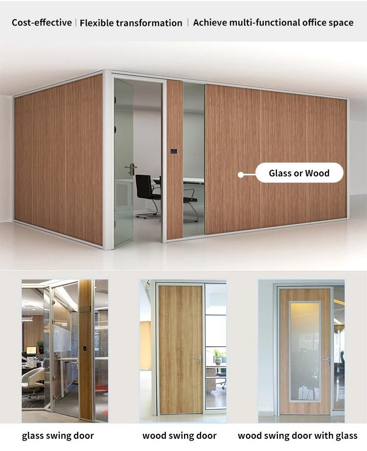 Full High Partition Aluminum Frame Aluminium Modular Aluminium Office Cubicle Office Furniture