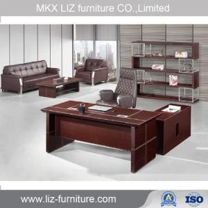 High Quality Standard Office Furniture Leather Wood Executive Boss Table (LD007)