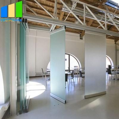 Manufacturer Movable Glass Wall Office Sliding Frameless Glass Folding Partition