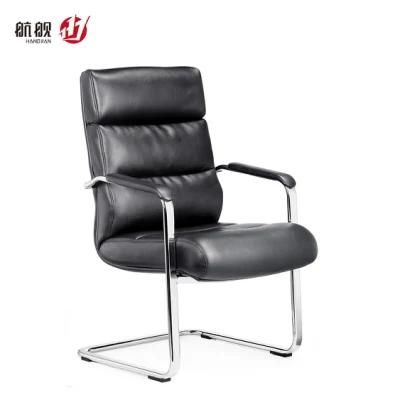 Wholesale Office Furniture MID Back Soft Pad Leather Bow Chair for Guest/Meeting Area