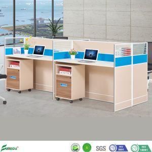 Modern Melamine Wooden Cubicle Modular Office Workstation with Glass Partition