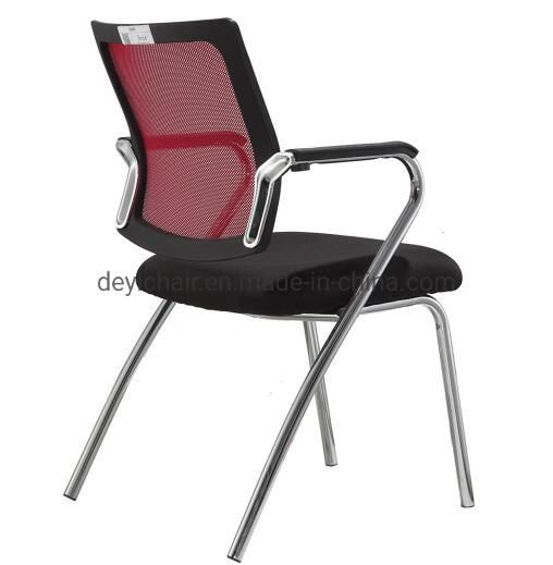 25 Tube 2.0mm Thickness Four Legs Frame with Armrest Medium Mesh Back Fabric Seat Conference Chair