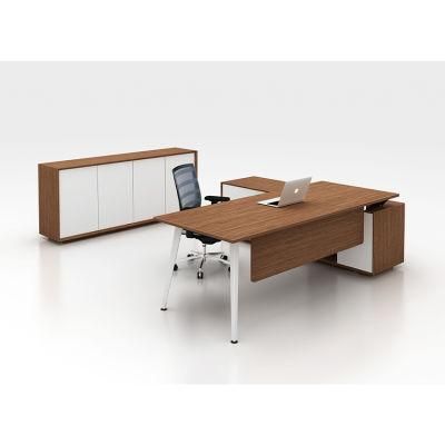 Foshan Factory High Quality Wooden Office Steady Leg L Shape Office Executive Desk