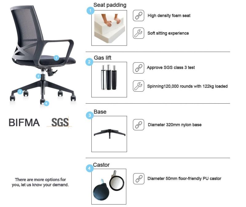 Office Height Adjustable Mesh Office Training Manager Conference Executive Chair