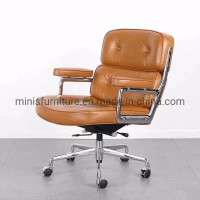 (MN-OC283) Unique Design Office Rotary Brown Leather Visitor Chair Furniture