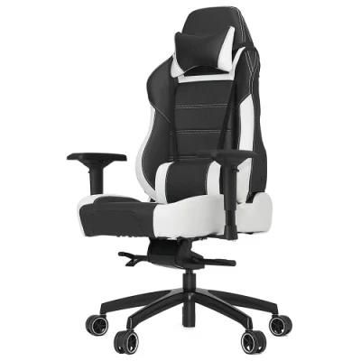 White PU Leather Reclining Office Chair with Wheels