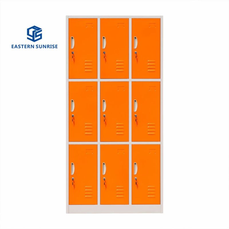 9-Door Steel Locker 9 Door Metal Clothing Locker for Gym/Factory/Shool/Supermarket