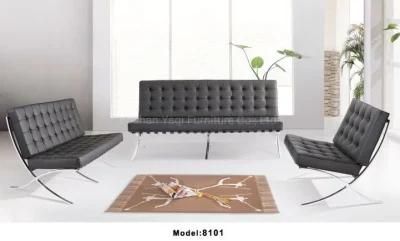 Modern Leather Leisure Sofa Office Sofa with Stainless Steel Frame (YA-8101)