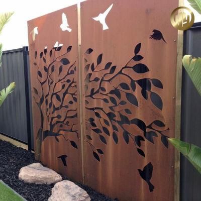 Outdoor Corten Steel Rectangular Rusty Metal Screen Panel