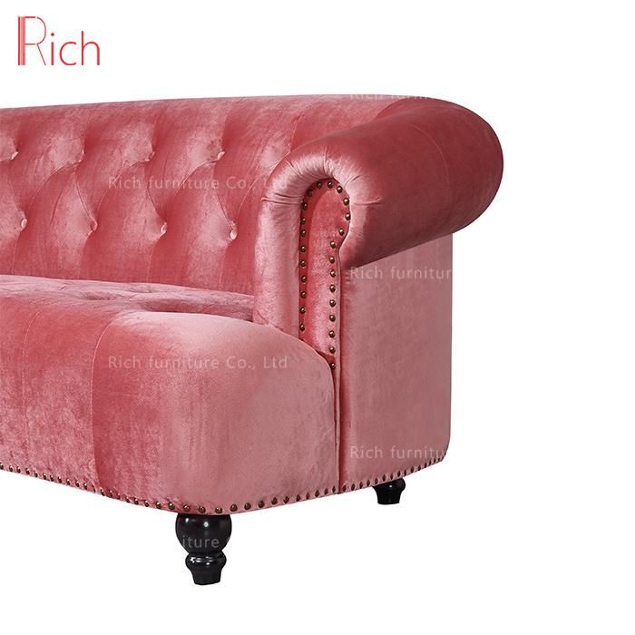 Modern Furniture Lobby Used Velvet Chesterfield Style Office Sofa