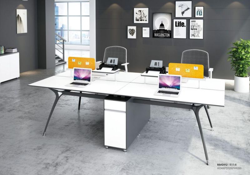 Elegant Design Staff Melamine Office Workstation 4 Seat Partition