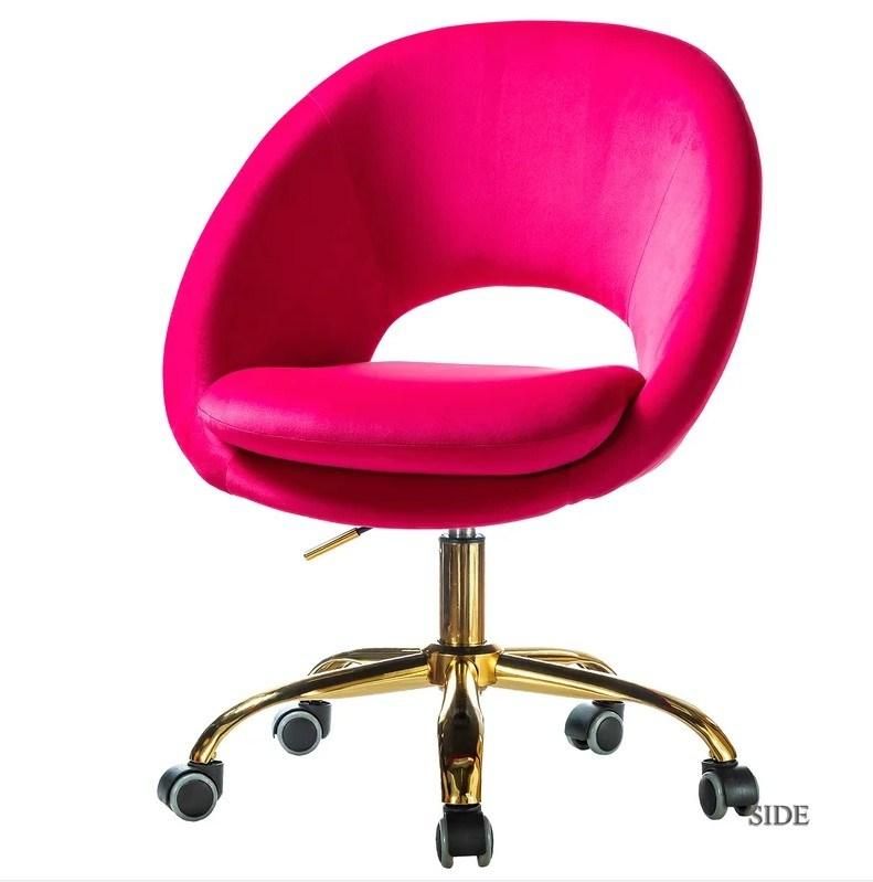 Velvet Fabric Rotation 360 Degrees Swivel Office Chair