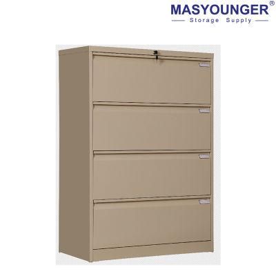 Anti-Tilt Office Steel 4 Drawers Filing Storage Lateral Filing Cabinet