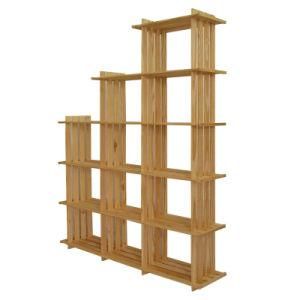 Wood Trapezoid 3-19 Hole Bookcase- Solid Unfinished Pine